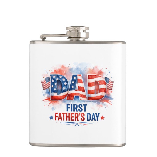 Patriotic Father's Day Hip Flask (Front)