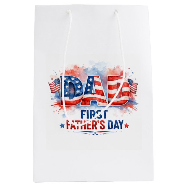 Patriotic Father's Day Medium Gift Bag (Front)