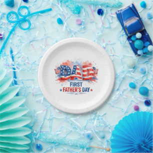 Patriotic Father's Day Paper Plate