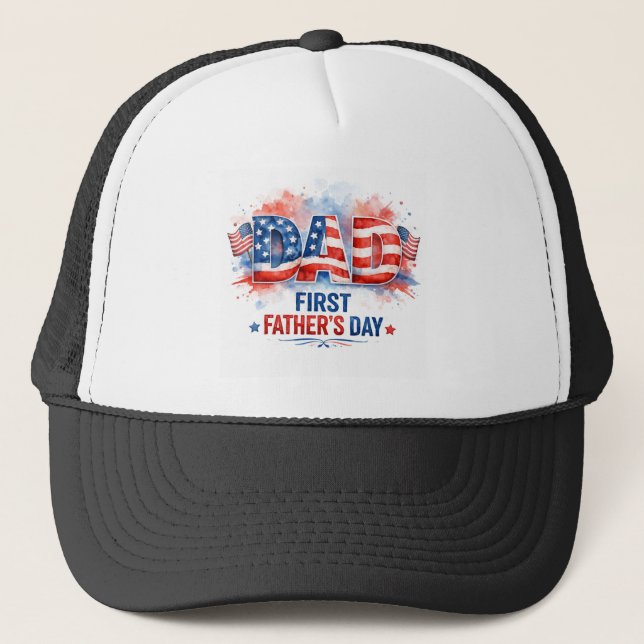 Patriotic Father's Day Trucker Hat (Front)