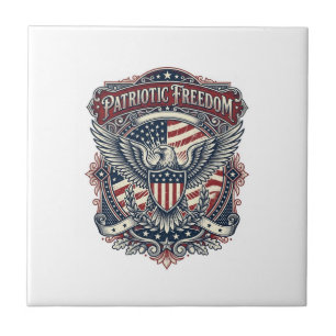Patriotic Fathers Day Vector Graphic Tee Ceramic Tile