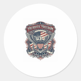 Patriotic Fathers Day Vector Graphic Tee Classic Round Sticker