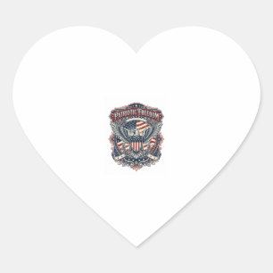 Patriotic Fathers Day Vector Graphic Tee Heart Sticker