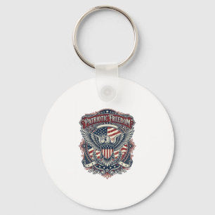 Patriotic Fathers Day Vector Graphic Tee Key Ring
