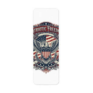 Patriotic Fathers Day Vector Graphic Tee Return Address Label