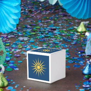 Patriotic favor box with Flag of Macedonia, Greece