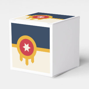 Patriotic favour box with Flag of Tulsa City
