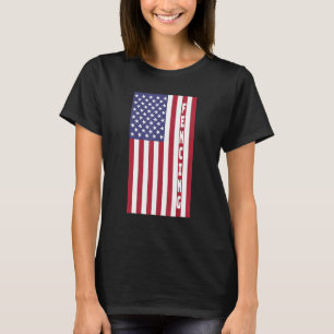 Patriotic Fencing American Flag Graphic T-Shirt