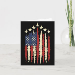 Patriotic Fighter Jet Usa Flag 4th Of July Men Card