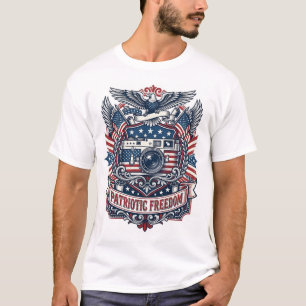Patriotic Film Camera Lover Vector Graphic Tee
