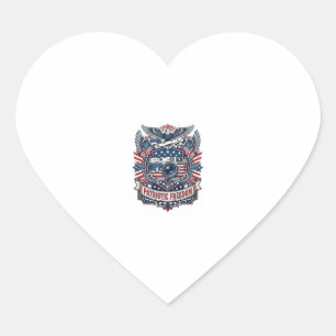 Patriotic Film Camera Lover Vector Graphic Tee Heart Sticker