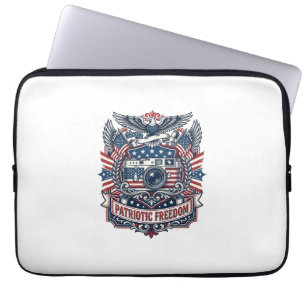 Patriotic Film Camera Lover Vector Graphic Tee Laptop Sleeve