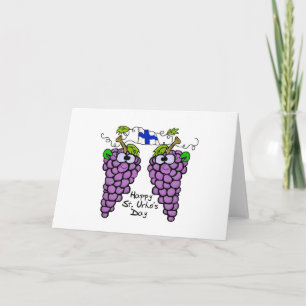 Patriotic Finnish Grapes St. Urho's Card