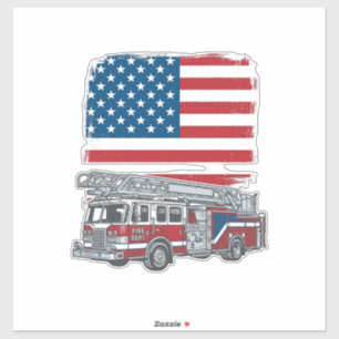 Patriotic Fire Truck American Flag Vintage Shirt_1