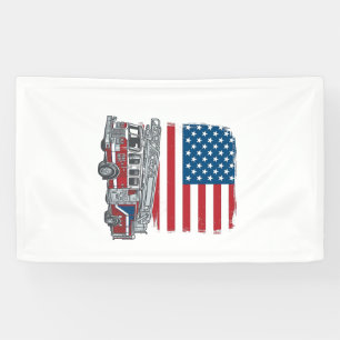 Patriotic Fire Truck American Flag Vintage Shirt_1 Banner