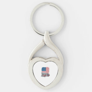 Patriotic Fire Truck American Flag Vintage Shirt_1 Key Ring