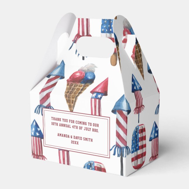 Patriotic Firecracker Popsicles 4th of July Party Favour Box (Front Side)