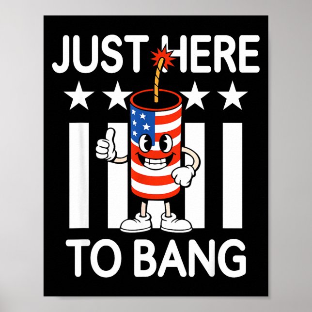 Patriotic firecracker us flag for july 4th memoria poster (Front)