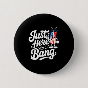 Patriotic firecracker us flag funny 4th of july 6 cm round badge