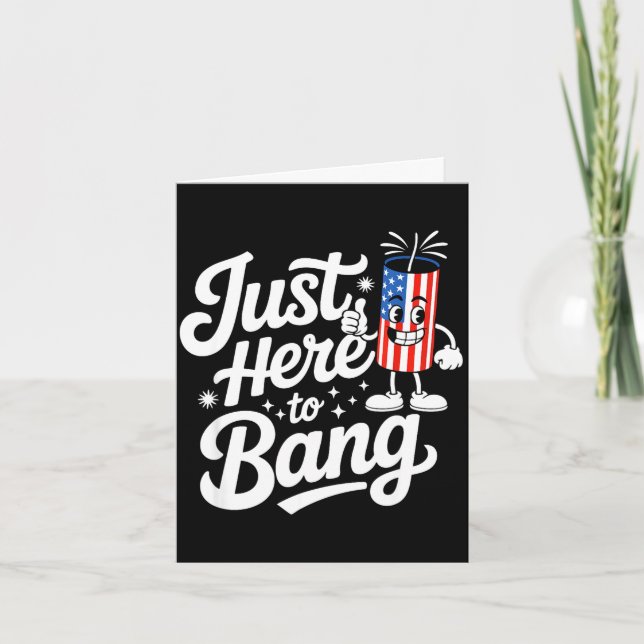 Patriotic firecracker us flag funny 4th of july  card (Front)
