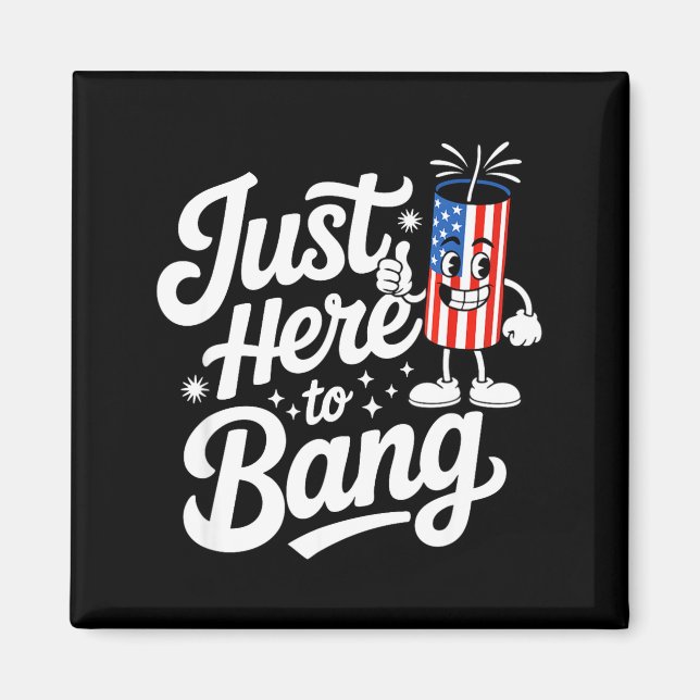 Patriotic firecracker us flag funny 4th of july  magnet (Front)