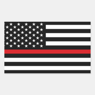 Patriotic Firefighter Style American Flag Rectangular Sticker