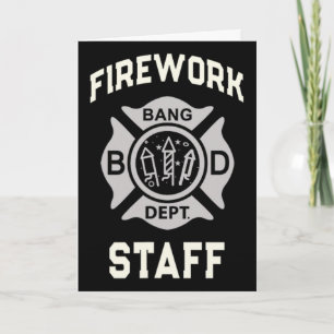 Patriotic Firework Staff 4th Of July Crew Safety D Card