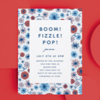 Patriotic Fireworks 4th of July Invitation Post Po