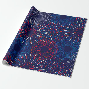 Patriotic Fireworks Celebration Wrapping Paper