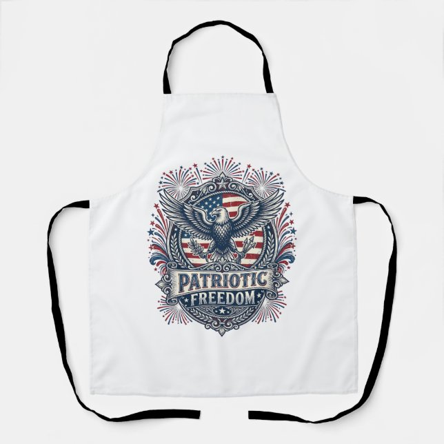 Patriotic Fireworks Festival Vector Graphic Tee_1 Apron (Front)