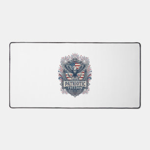 Patriotic Fireworks Festival Vector Graphic Tee_1 Desk Mat