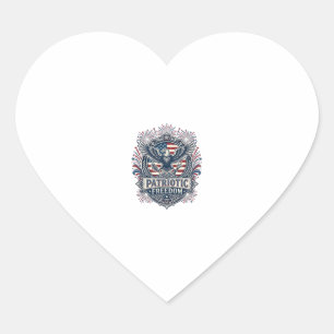 Patriotic Fireworks Festival Vector Graphic Tee_1 Heart Sticker