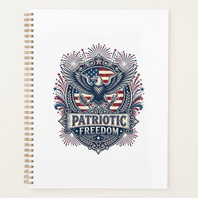 Patriotic Fireworks Festival Vector Graphic Tee_1 Planner (Front)