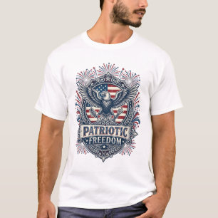 Patriotic Fireworks Festival Vector Graphic Tee_1 T-Shirt