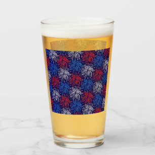 Patriotic Fireworks Glass
