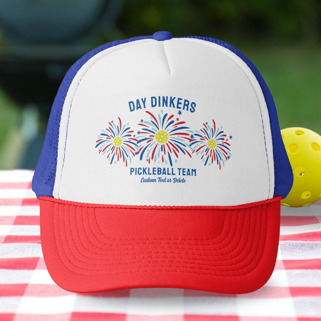 Patriotic Fireworks July 4th Pickleball Club Team  Trucker Hat (Creator Uploaded)