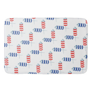Patriotic Fireworks Rockets—A Burst of Celebration Bath Mat