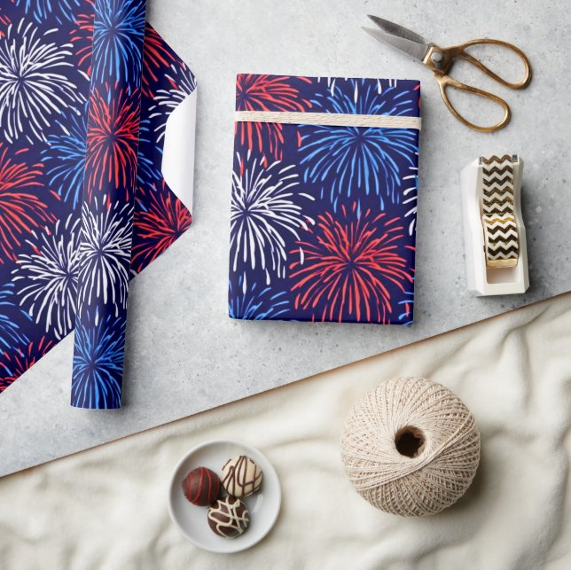 Patriotic Fireworks Wrapping Paper (Crafts)