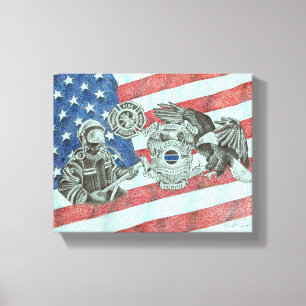 Patriotic First Responder Canvas Print