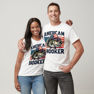 Patriotic Fish Hook e r USA  T-Shirt