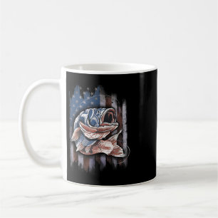 Patriotic Fishing 4th Of July Men Amercian Flag B Coffee Mug
