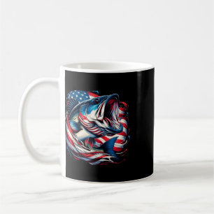 Patriotic Fishing 4th Of July Men American Flag B Coffee Mug