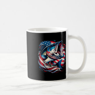 Patriotic Fishing 4th Of July Men American Flag B Coffee Mug