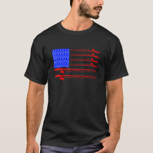 Patriotic Fishing Hook 4th Of July Fish American F T-Shirt
