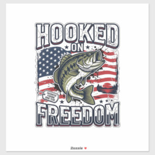 Patriotic Fishing Hooked On Freedom Vintage Bass