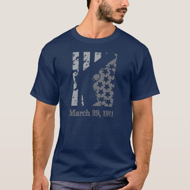 Patriotic Flag 1911 Grey Design T-Shirt (Front)