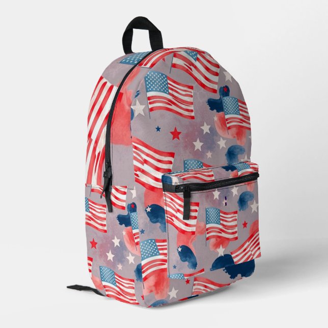 Patriotic Flag 1 Print Cut Sew Bag (Back Corner Left)