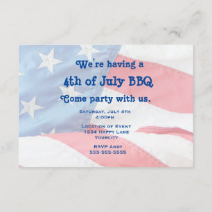 Patriotic Flag 4th of July Party Invitation
