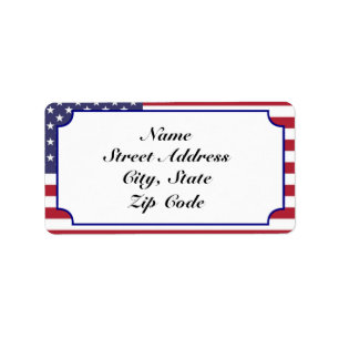 Patriotic Flag Address Labels Personalise