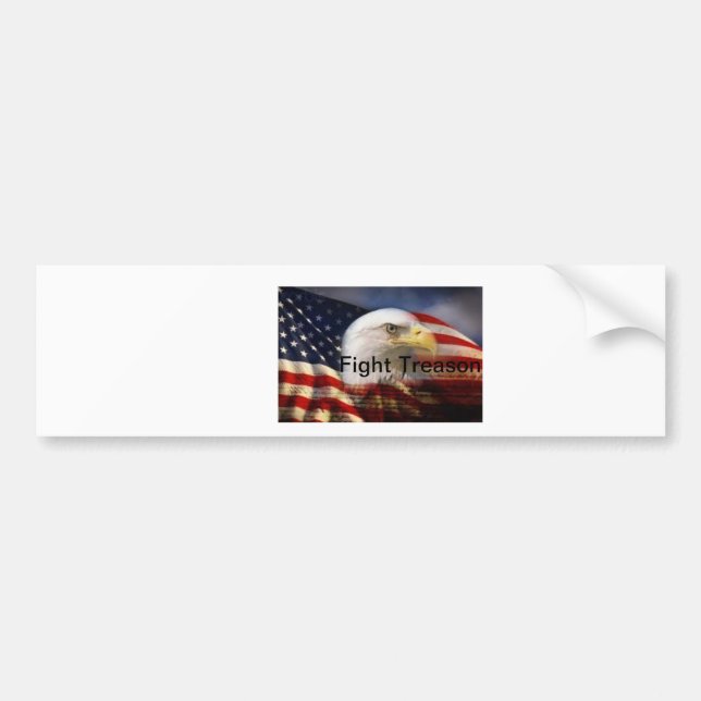 Patriotic flag and eagle bumper sticker (Front)